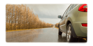 Car on the road, Pulling Over, Driving on rainy days.
